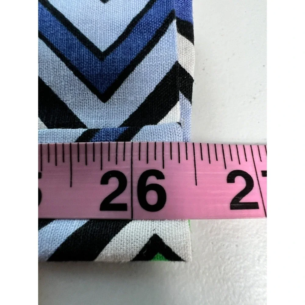 ZARA Linen Blend Cropped‎ Pants ZigZag Print Size Large Retro
